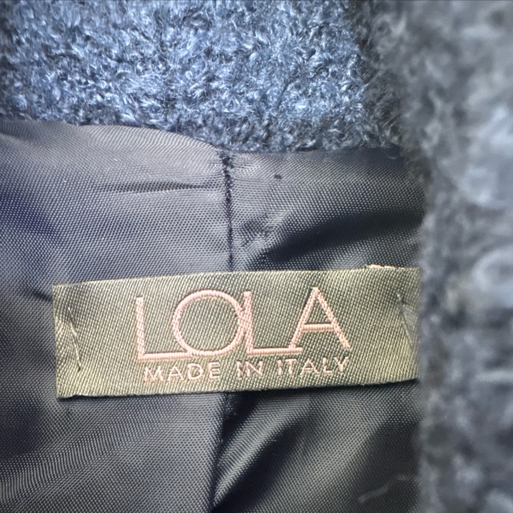 NWOT Women’s Lana Wool Blend Blue Robe Size Small With Leather Belt & Pockets - Picture 5 of 9